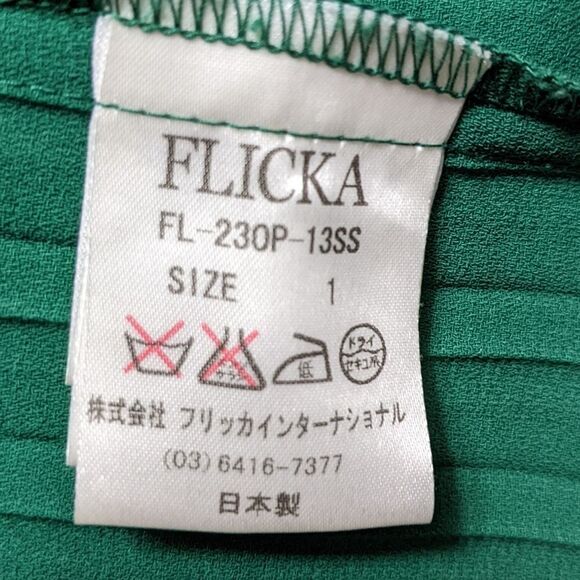 FLICKA Pleated Green Party Shift Dress M - Picture 6 of 7